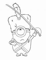 Coloring Pages Minions Minion Stuart Color Guard Printable Kids Sheets Movie Colouring Real Beautiful Print Cartoon Dressed Party Disney Online sketch template