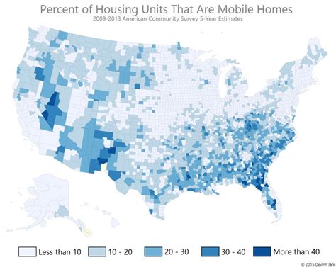 percent  housing units   mobile homes  thelandofmaps map world  map