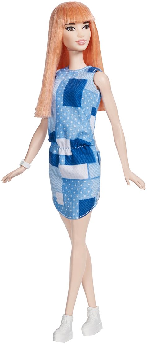 Barbie® Doll In Blue Pattern Dress With Pink Hair
