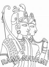 Rama Navami Pencil Madhubani Folk Krishna sketch template