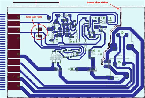 pcb ground plane separation  power  analog sections  board electrical engineering