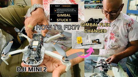 dji mavic mini  gimbal flex replaced gimbal stuck problem solved drones