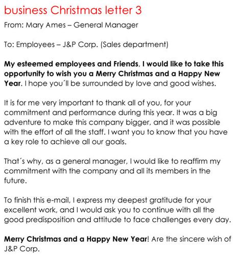 christmas letter  employees   samples examples