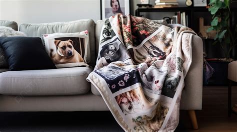 throw blankets   red couch covered  pictures background throw