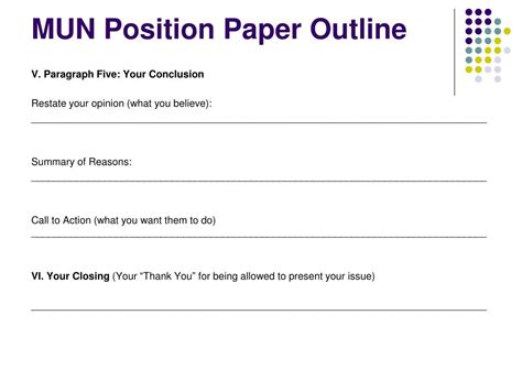 position paper mun template  position paper mun paperwork