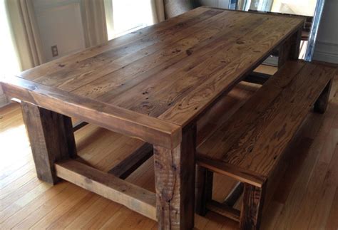 wood dining room table  bench thebestwoodfurniturecom