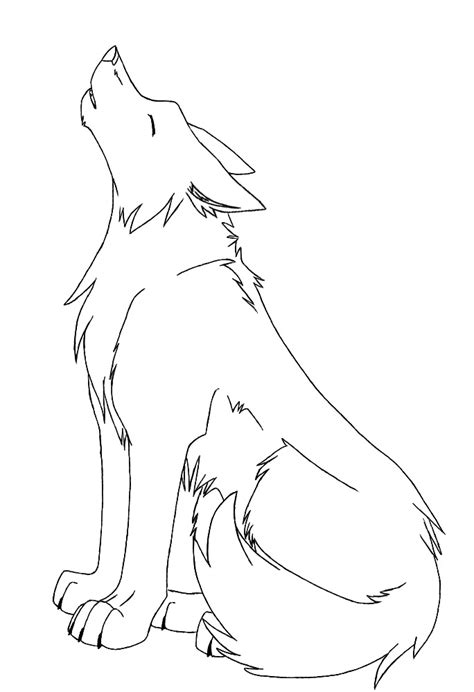 wolf howling   moon coloring pages