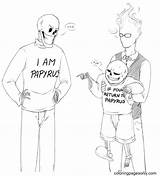 Undertale Papyrus Gaster Grillby Bettercoloring Ifunny sketch template
