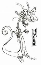 Mushu Drawing Disney Character Getdrawings sketch template