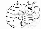 Beehive Bees Coloringpage sketch template