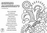 Carnevale Filastrocca Maestraemamma Testo Maschera sketch template