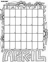 Coloring Doodle Pages Printable Alley Calendars Calendar Monthly April Adult Blank Printables Calender Colouring Simple Doodles Print Months Planner Template sketch template