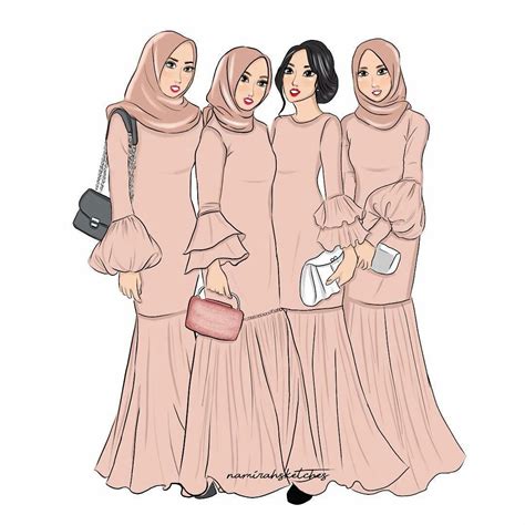 Sketsa Baju Gamis Syar I Gemar Belajar