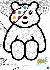 Pudsey Bear Coloring Eyfs Mindfulness Spots Neocoloring sketch template