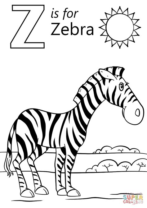 letter    zebra coloring page  printable coloring pages