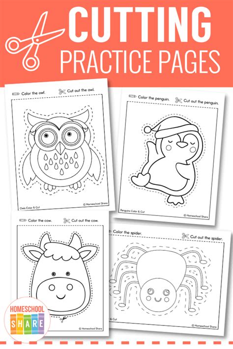 cutting practice worksheets homeschool share