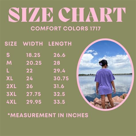 comfort colors  size chart comfort colors size chart trendy comfort colors mockup