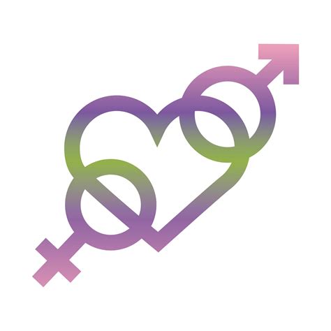 Heterosexual Gender Symbol In Heart Gradient Style Icon 2564882 Vector