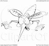 Mosquito Outline Coloring Illustration Royalty Dennis Holmes Designs Clip sketch template