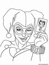 Harley Quinn Coloring Pages Joker Print Printable Color Dc Card Adults Universe Kids Sheets Ivy Poison Adult Drawing Outline Book sketch template