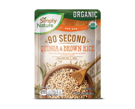 simply nature organic   quinoa brown rice   grains aldi