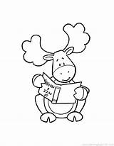 Moose Coloring Pages Funny Muffin Cute Christmas Cartoon Big Book Activity Moosie Baby Hearted Thidwick Printable Kids Give If Drawing sketch template