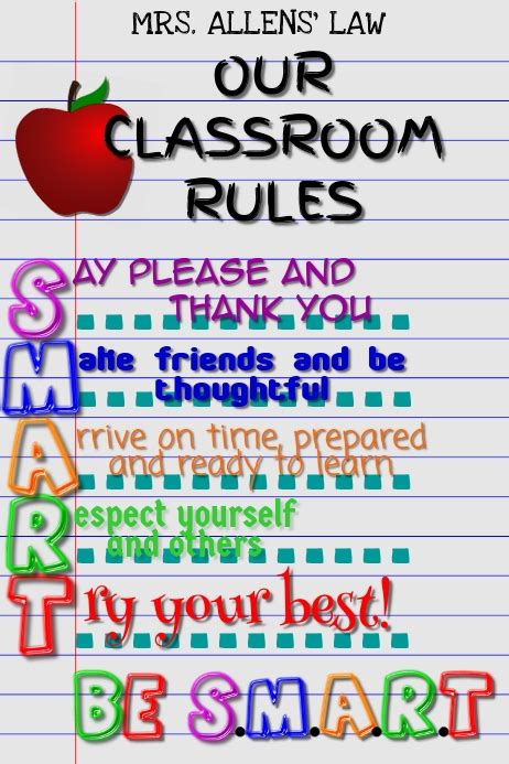 classroom rules template postermywall