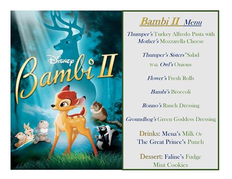 bambi ii disney meal   disney  night dinner disney
