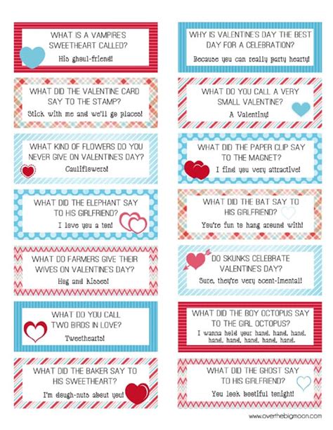 printable valentines lunch box joke cards