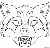 Wolf Mask Coloring Bad Halloween Big Outline Printable Pages sketch template