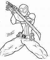 Deadpool Wolverine sketch template
