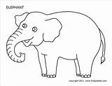 Elephant Printable Coloring Animals Colouring Templates Craft Pages Firstpalette Elefant sketch template