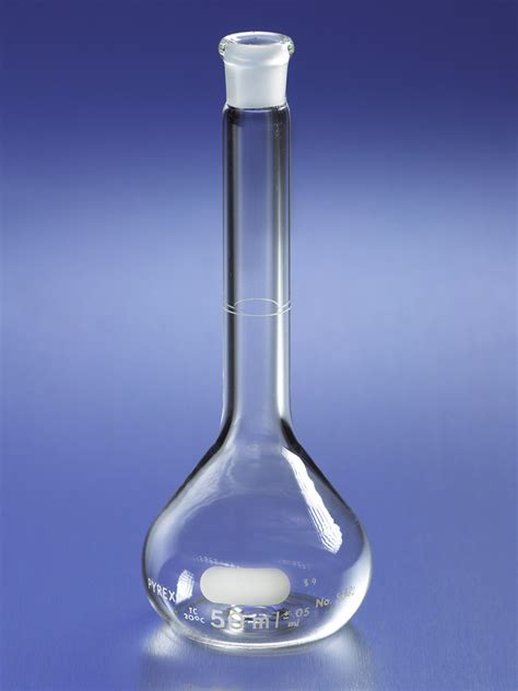 pyrex  ml class  volumetric flask  polyethylene standard taper