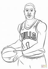 Coloring Nba Basketball Pages Curry Players Stephen Print Drawing Durant Kevin James Rose Lebron Derrick Steph Player Color Jordan Michael sketch template