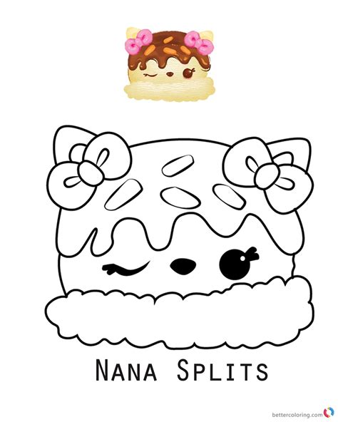 num noms coloring pages series  nana splits  printable coloring