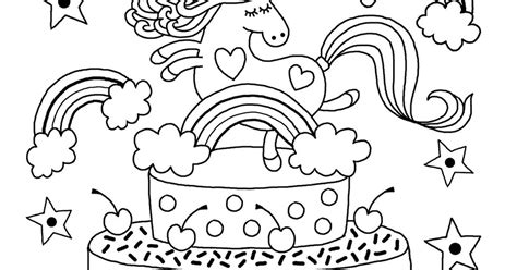 printable unicorn cake coloring pages