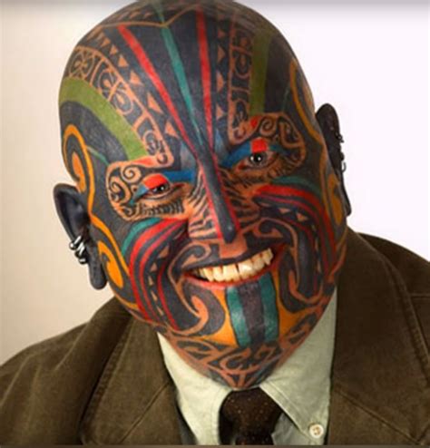 colorful guy tattoos extreme bad face tattoos weird tattoos