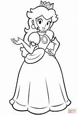 Coloring Mario Peach Princess Pages Bros Drawing Printable sketch template