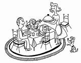 Dinner Coloring Family Table Pages Colorear Coloringcrew Getdrawings Getcolorings sketch template