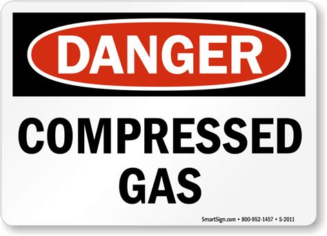 compressed gas danger sign  easy  order sku   mysafetysigncom