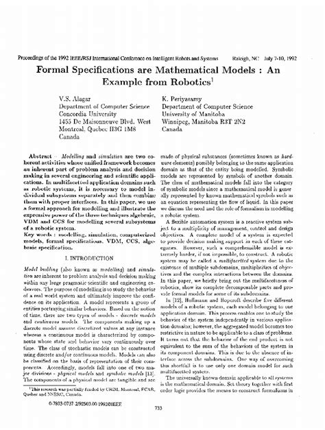 formal specifications  mathematical   robotics ieee