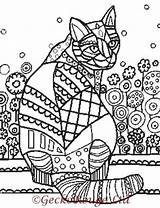 Cross Stitch Color Cat sketch template