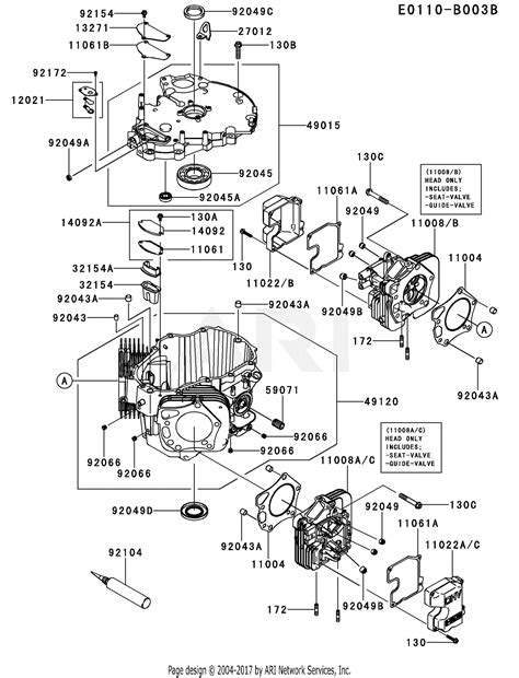 kawasaki fxtv fs  stroke engine fxtv parts diagram  cylindercrankcase