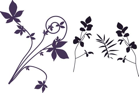 Flower Silhouettes Of Leaves Vector Png Download 2415