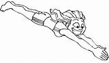 Diver Jump High Coloring Olympic Games sketch template