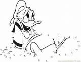 Donald Duck Sitting Dot Dots Connect sketch template