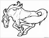 Horse Coloring Mustang Horses Pages Wild Cartoon Drawing Bucking Ford Printable Colouring Draw Color Clipart Real Print Secretariat Line Cliparts sketch template