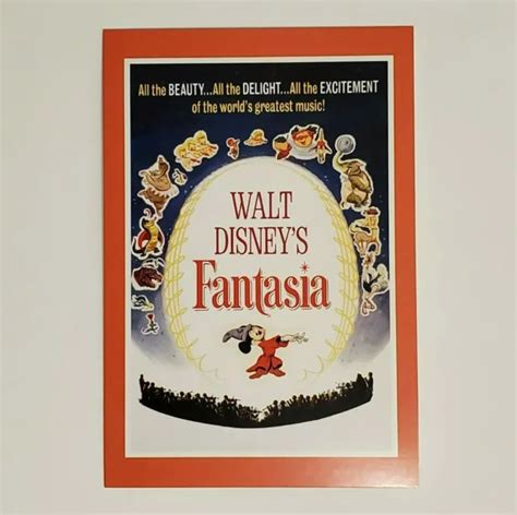 fantasia postcard art  disney classic  posters sorcerer mickey