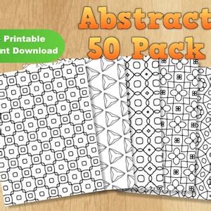 coloring book  adults abstract  pack printable  etsy