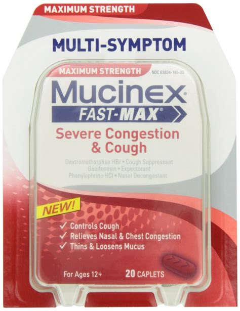 mucinex fast max severe congestion cough  caplets